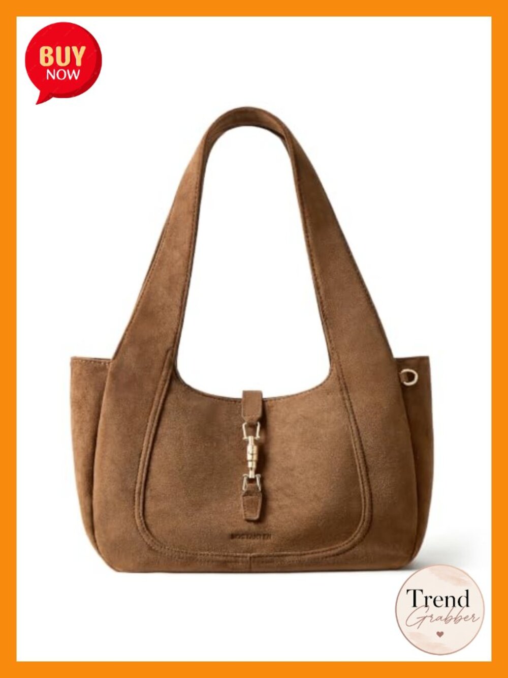 Suede Shoulder Bag Vintage Dumpling Tote Wide Strap Slouchy Purse